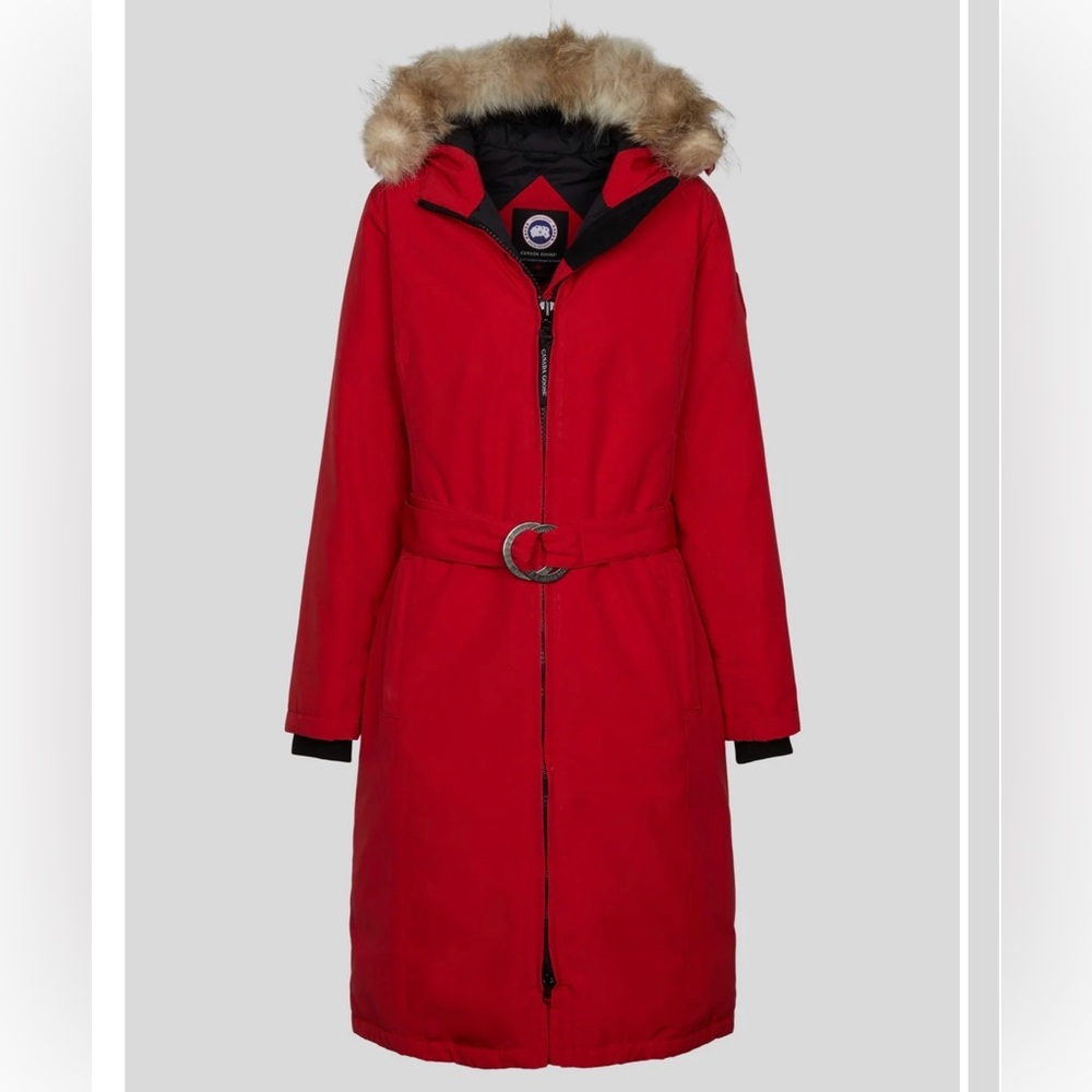 Canada Goose Red Whistler Parka Jacket with Fur Hood size Xs